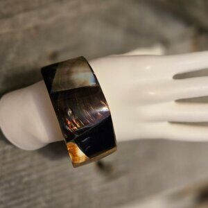 Shell and Brass Cuff Bracelet